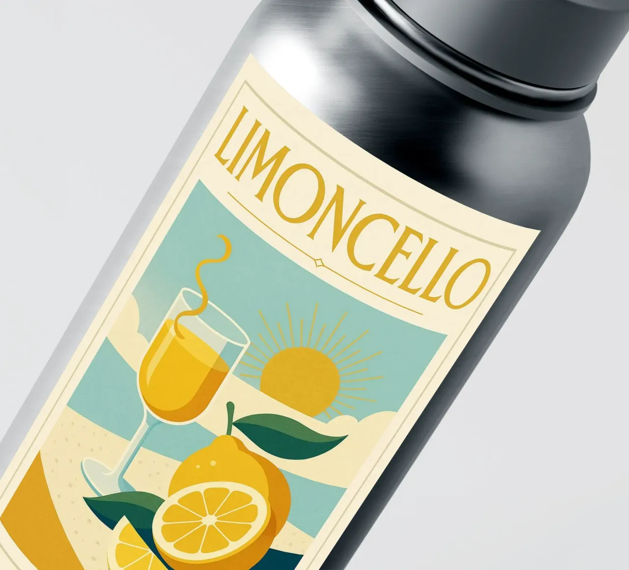 Limoncello - The Sun in a Bottle sticker by Boissons - Affiches & posters - Retro