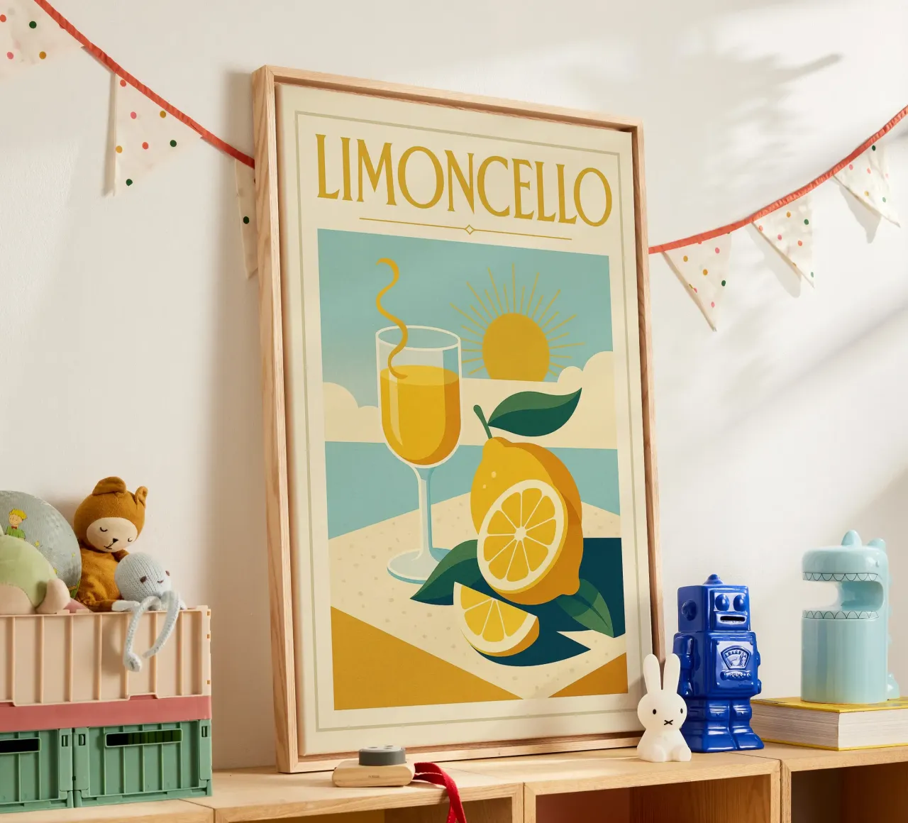 Limoncello – Le Soleil en Bouteille toile de Boissons - Affiches & posters - Retro