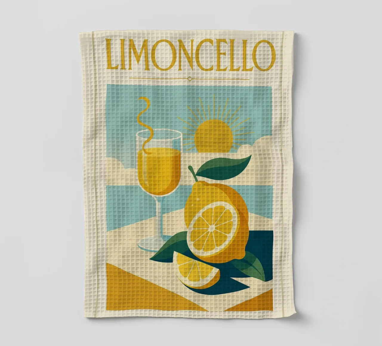 Limoncello - Le Soleil in bottiglia canovaccio da cucina da Boissons - Affiches & posters - Retro