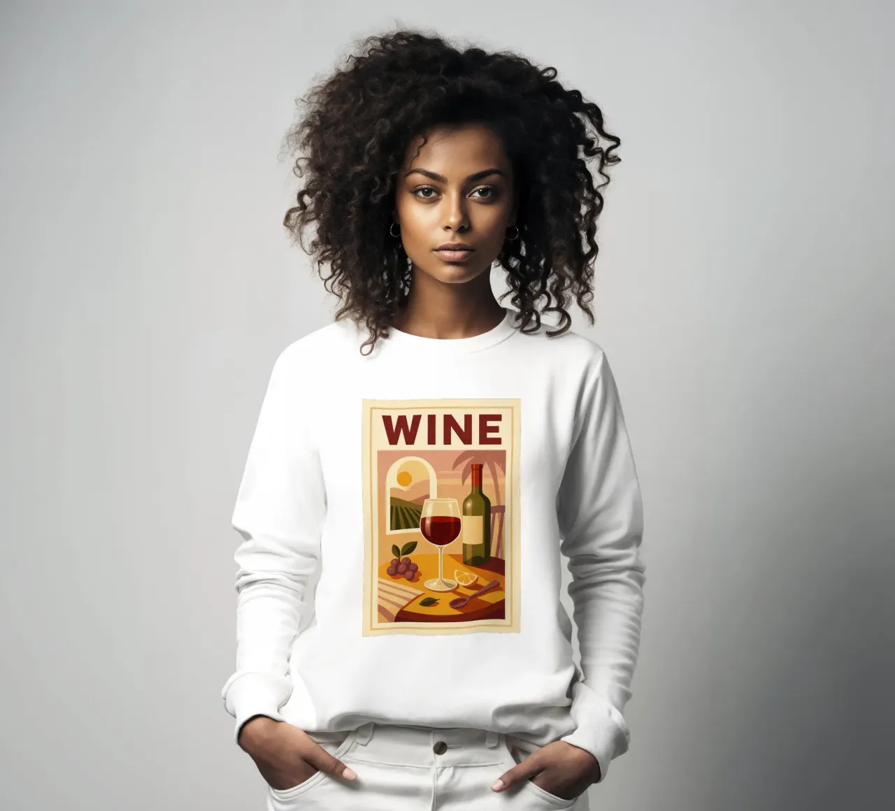 Wine - Aperitif at the Golden Light sweatshirt by Boissons - Affiches & posters - Retro