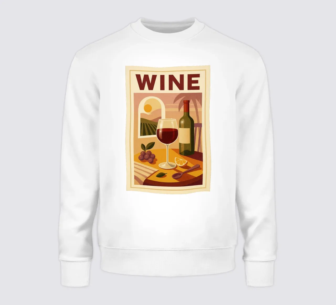 Wine - Aperitif at the Golden Light sweatshirt by Boissons - Affiches & posters - Retro