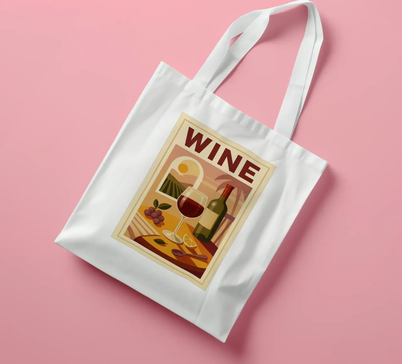 Wine - Aperitif at the Golden Light tote bag by Boissons - Affiches & posters - Retro
