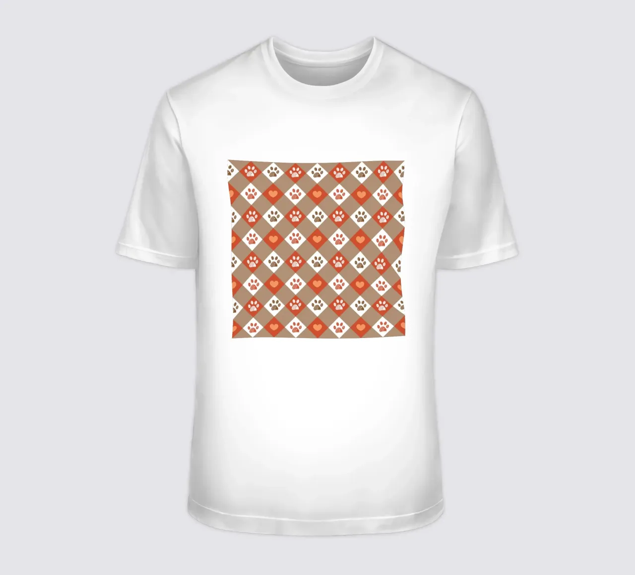 Design Happy Halloween a quadri con motivo a cuore e zampe t-shirt da gulsengunel
