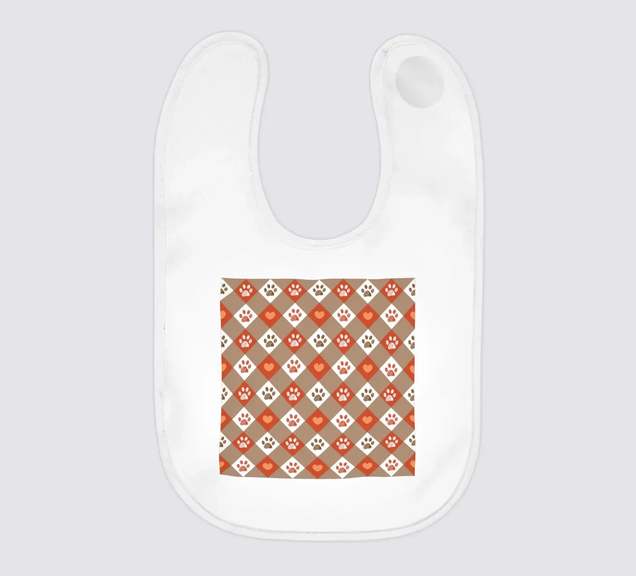 Design Happy Halloween a quadri con motivo a cuore e zampe bavaglino da gulsengunel