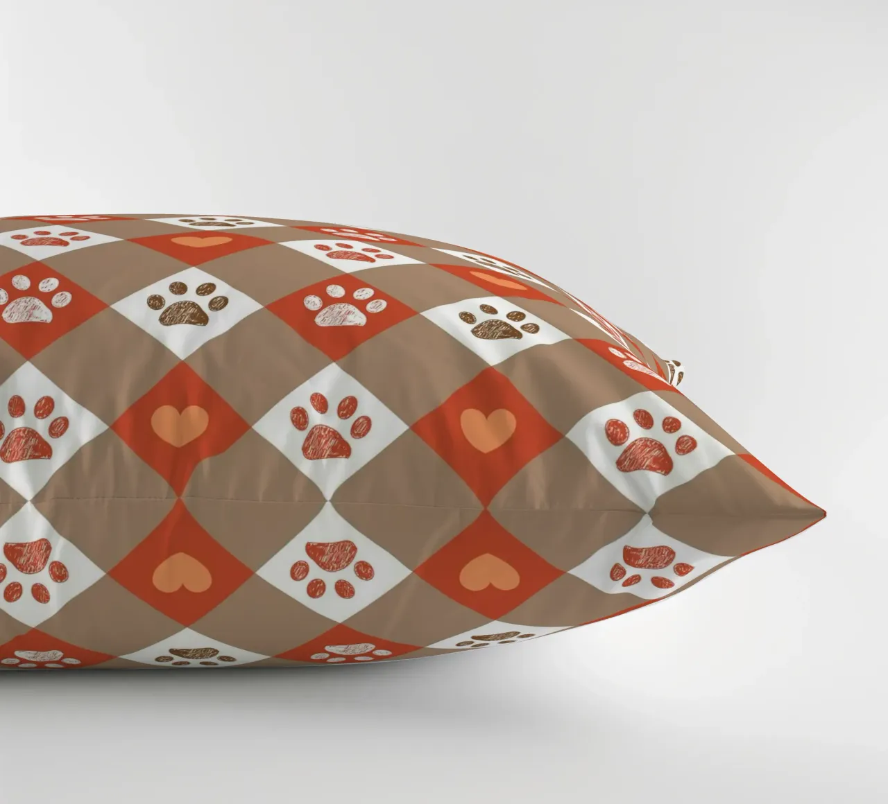Design Happy Halloween a quadri con motivo a cuore e zampe cuscino da gulsengunel