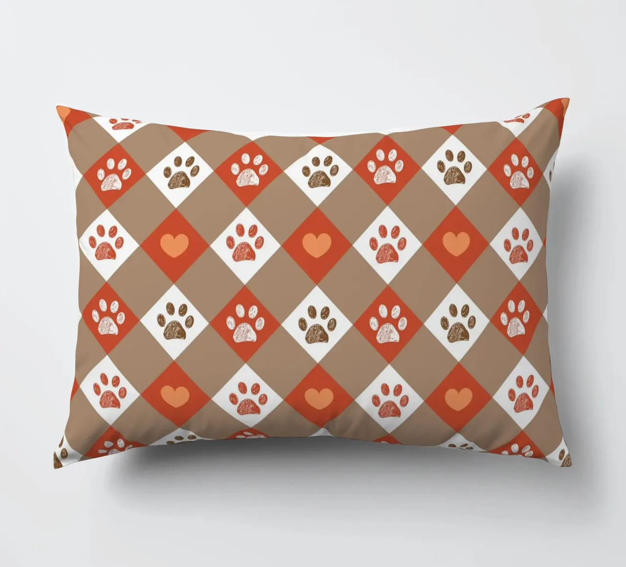 Design Happy Halloween a quadri con motivo a cuore e zampe cuscino da gulsengunel