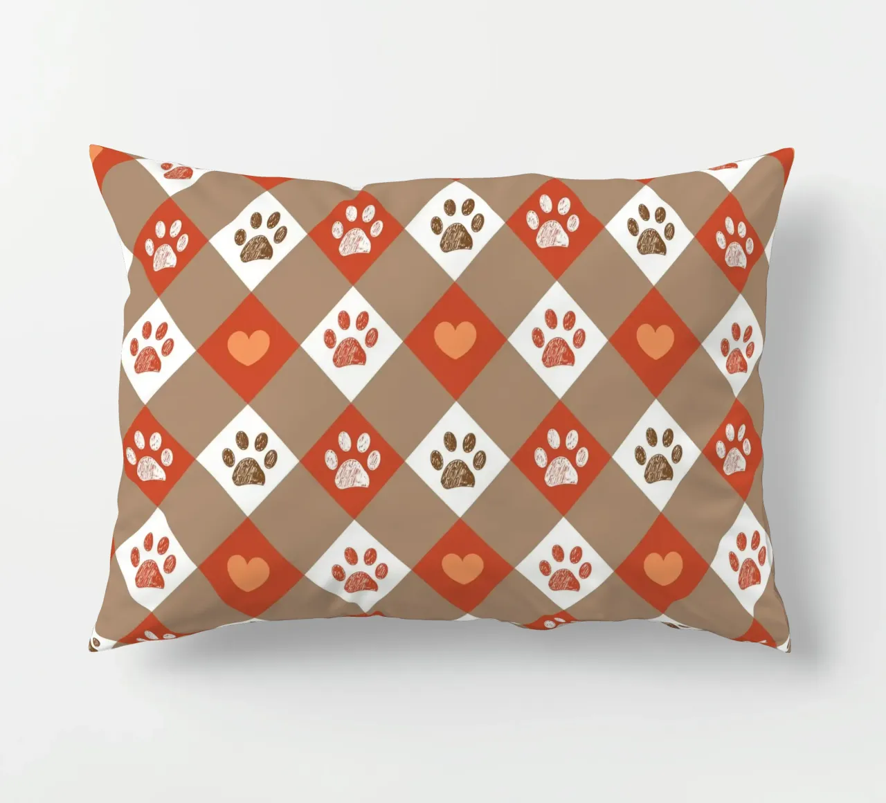 Design Happy Halloween a quadri con motivo a cuore e zampe cuscino da gulsengunel