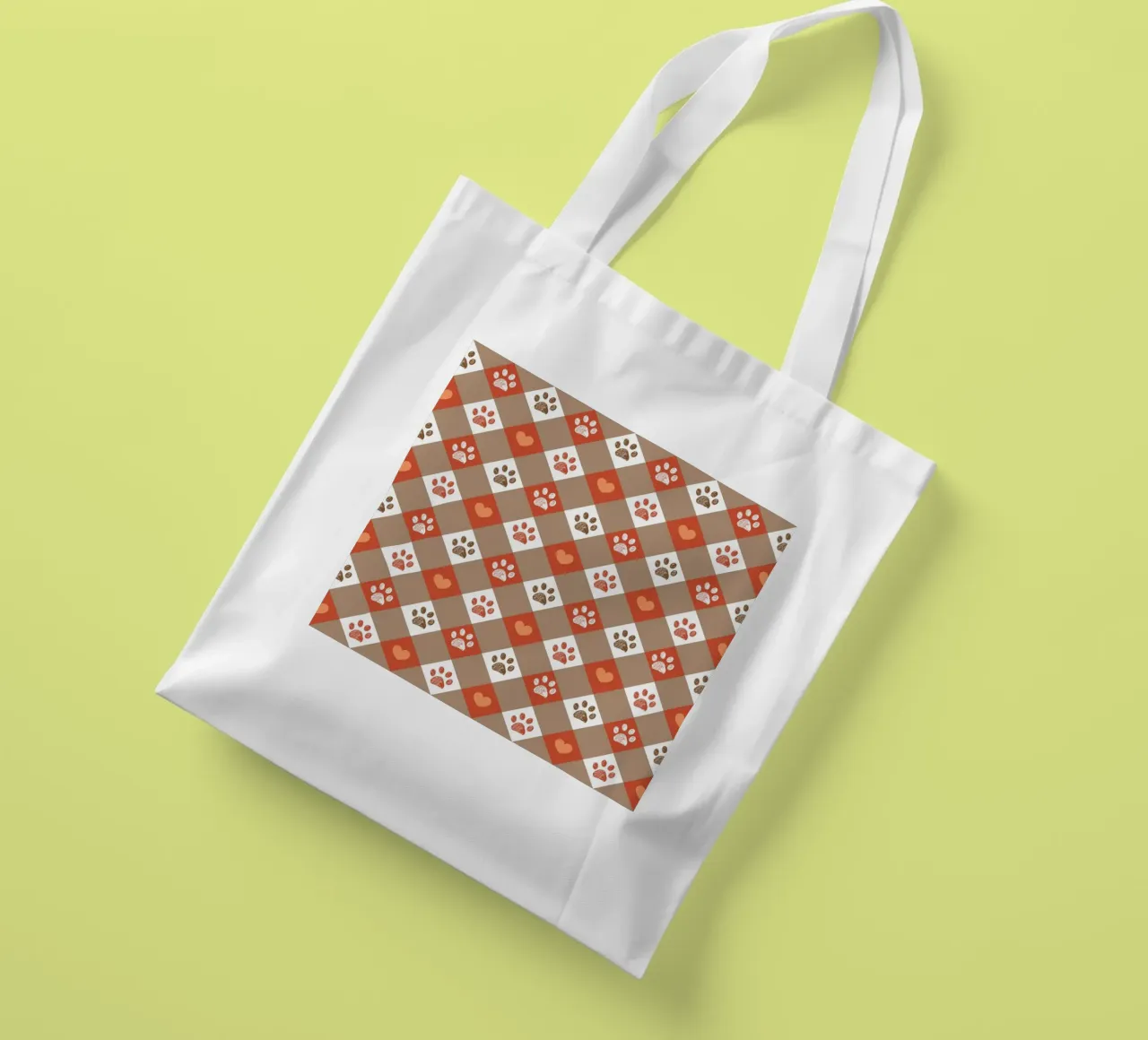 Design Happy Halloween a quadri con motivo a cuore e zampe borsa in juta da gulsengunel