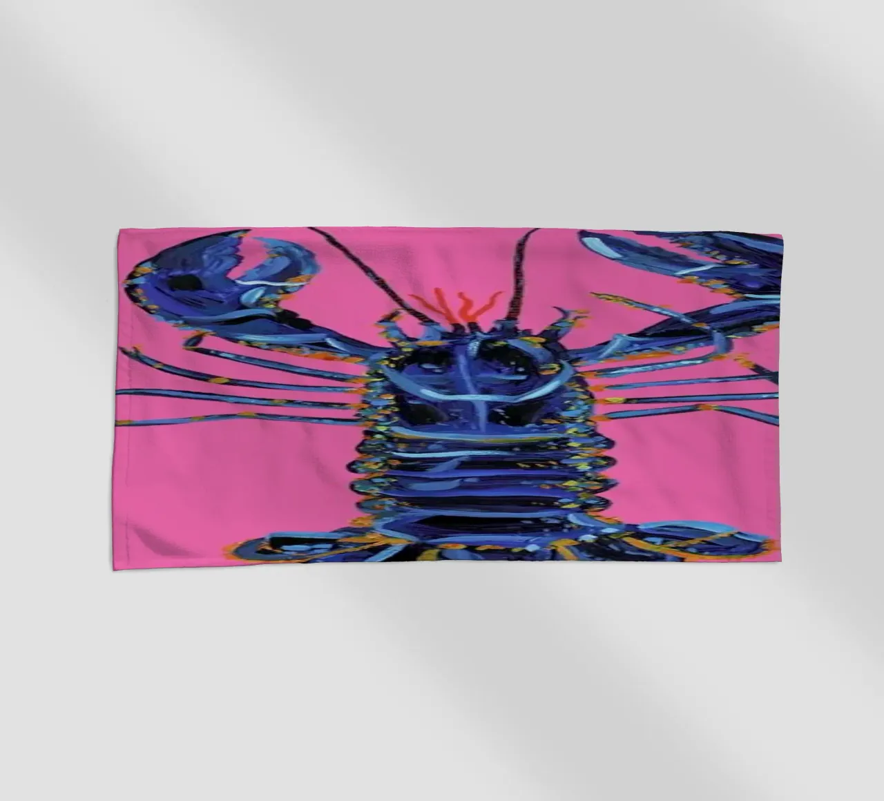 Lobster Raspberry Yellow Pop Art telo mare da Alice Straker