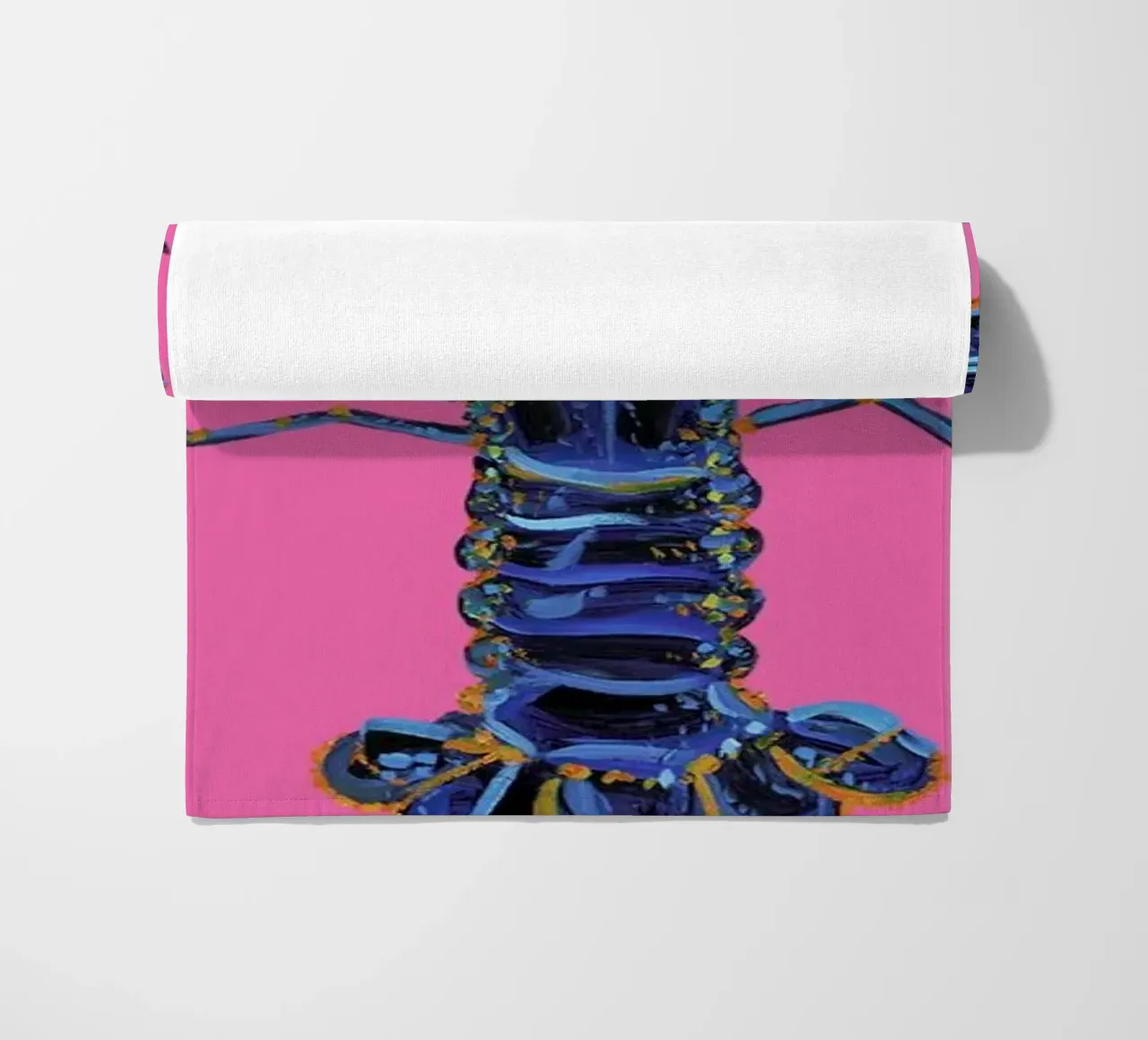 Lobster Raspberry Yellow Pop Art telo mare da Alice Straker