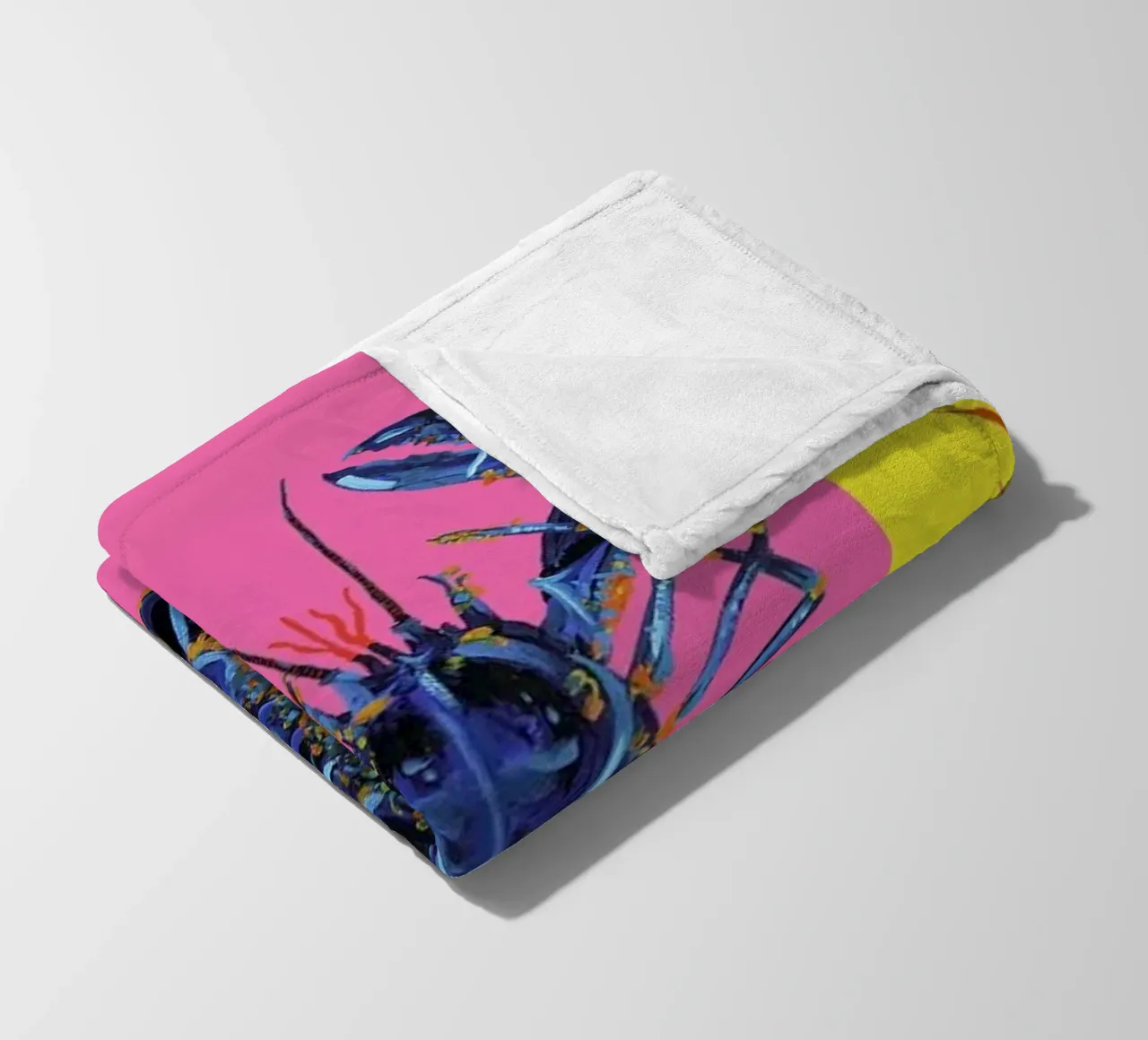Lobster Raspberry Yellow Pop Art coperta in pile da Alice Straker
