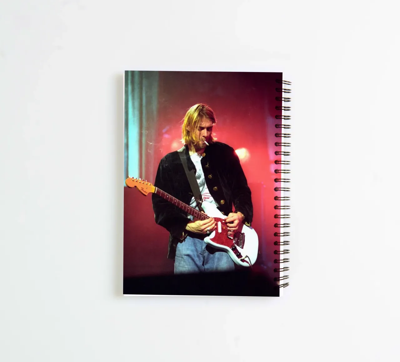 Good Perform Kurt Cobain Poster spiral notebook by Has Fab