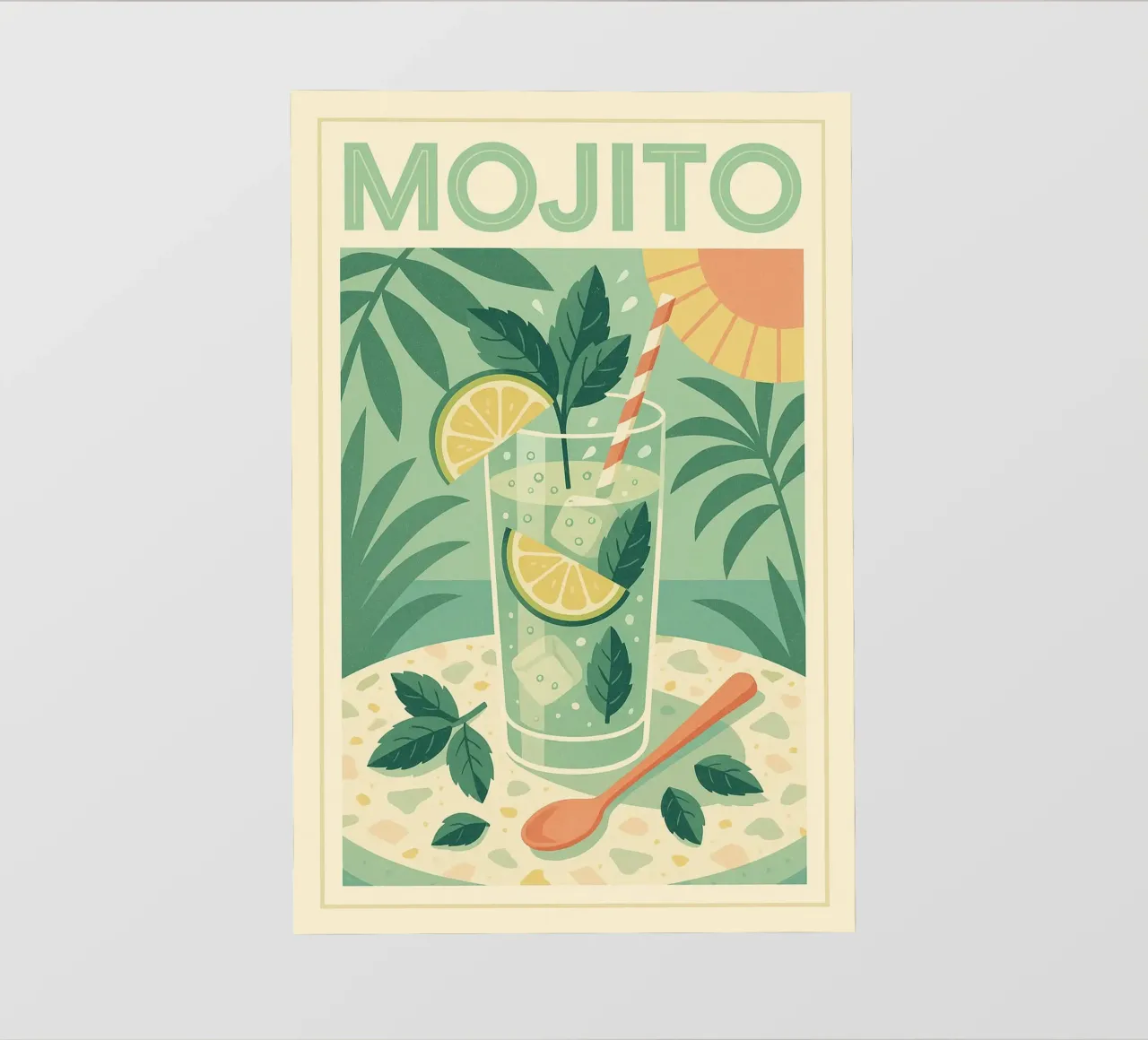 MOJITO - La freschezza cubana sulla parete telo in pvc da Boissons - Affiches & posters - Retro