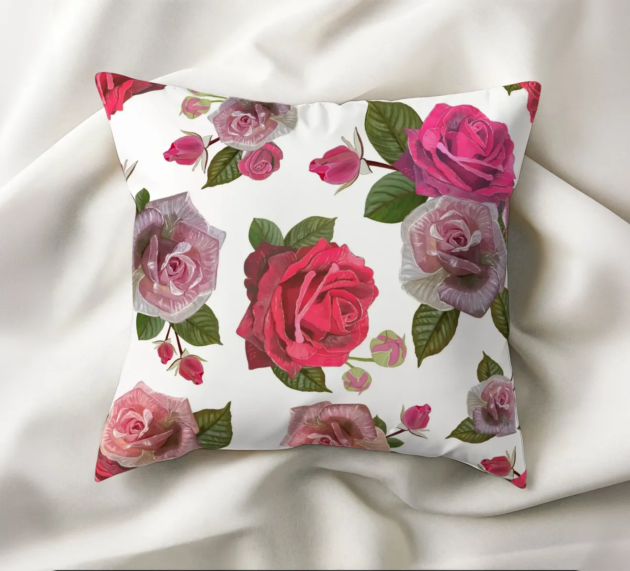 Modello di rose disegnate a mano cuscino da gulsengunel
