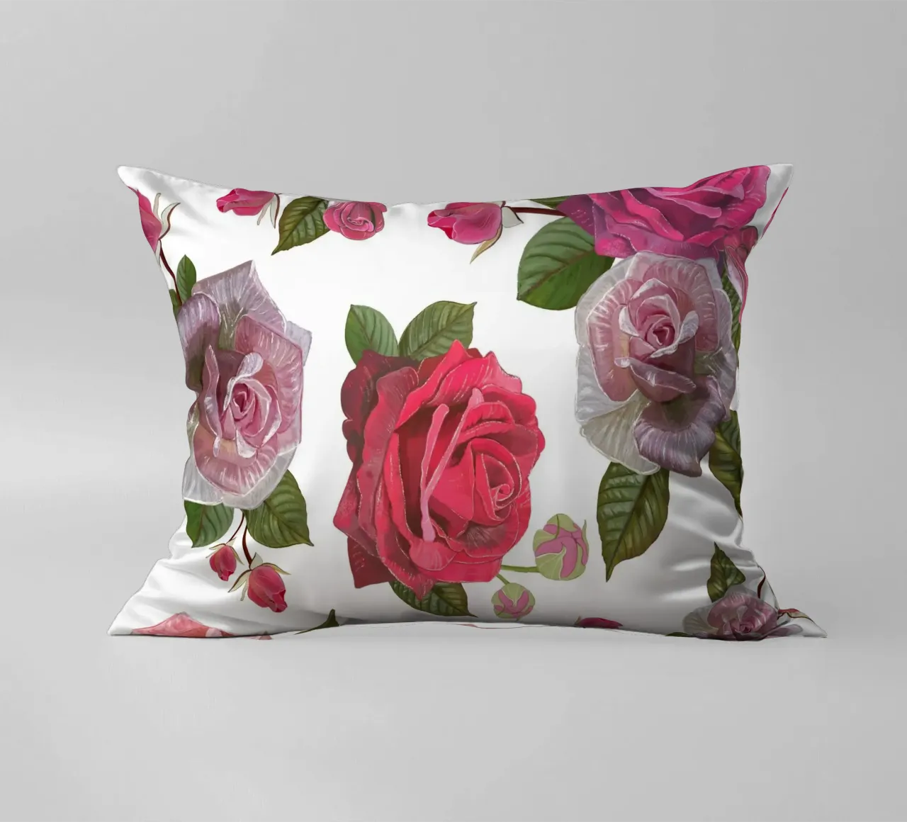Modello di rose disegnate a mano cuscino da gulsengunel