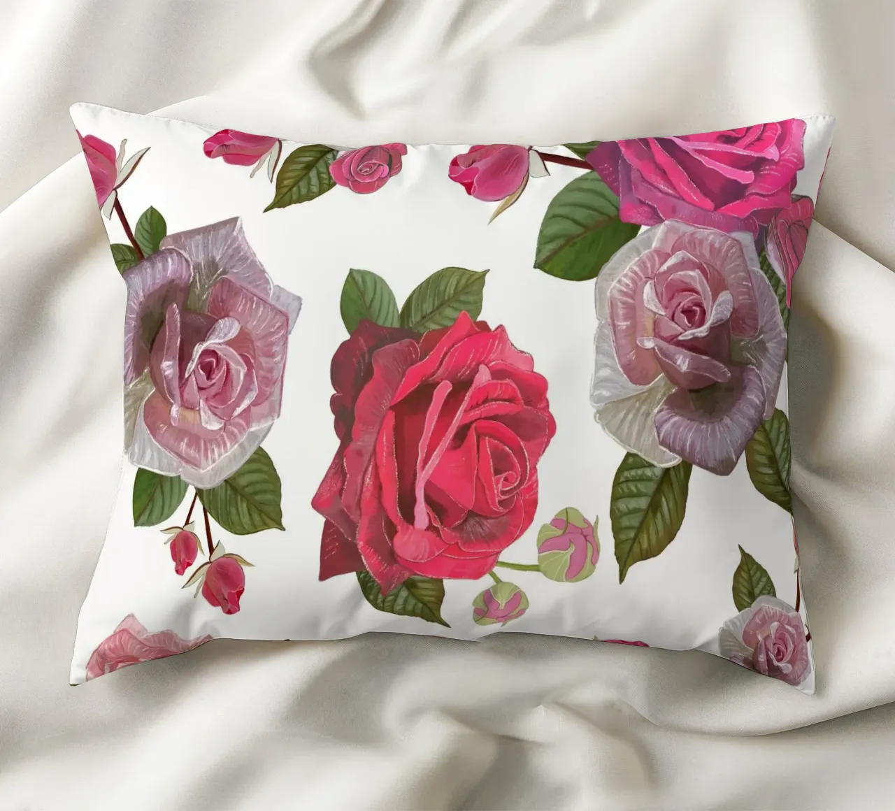 Modello di rose disegnate a mano cuscino da gulsengunel