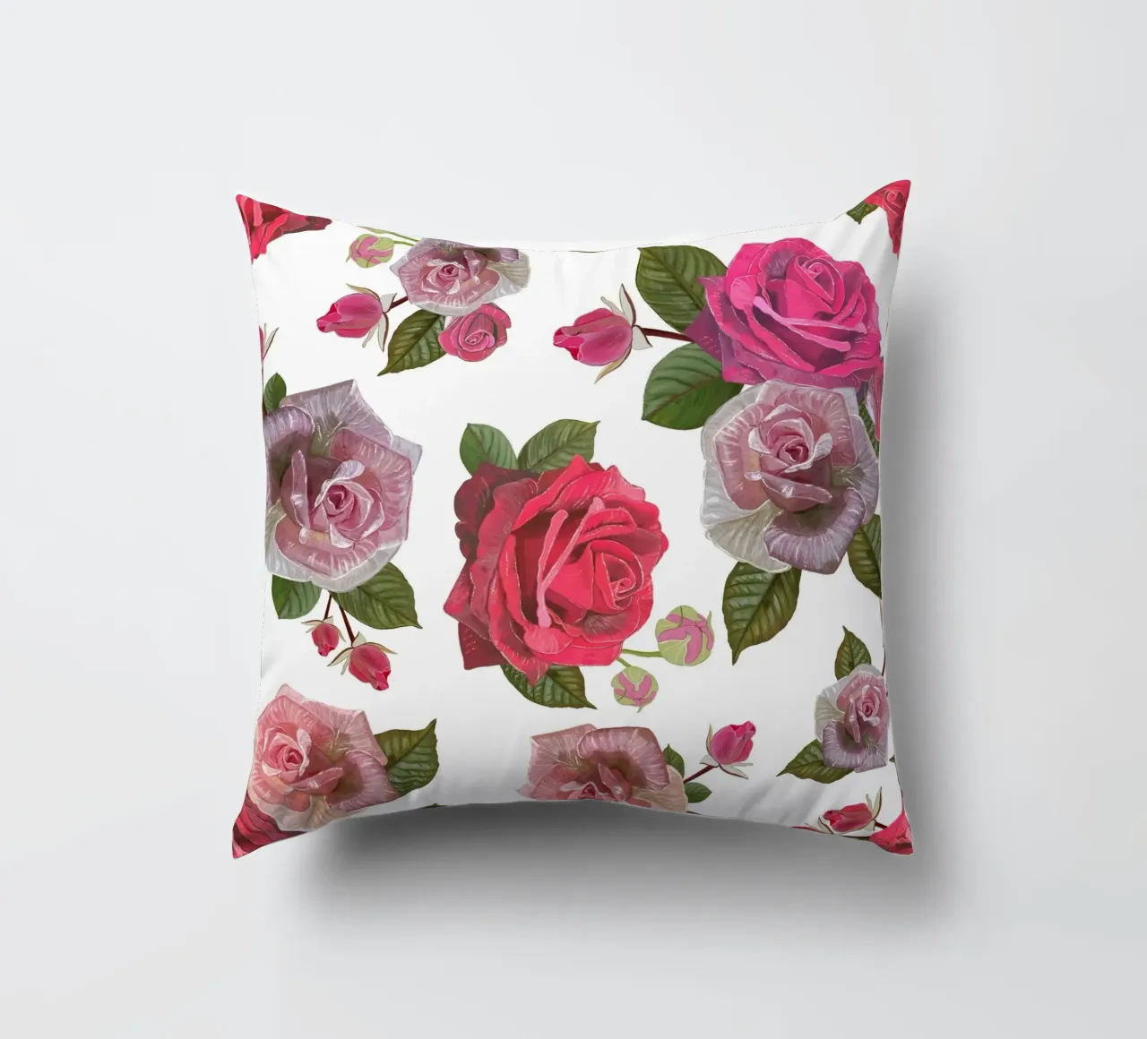 Modello di rose disegnate a mano cuscino da gulsengunel