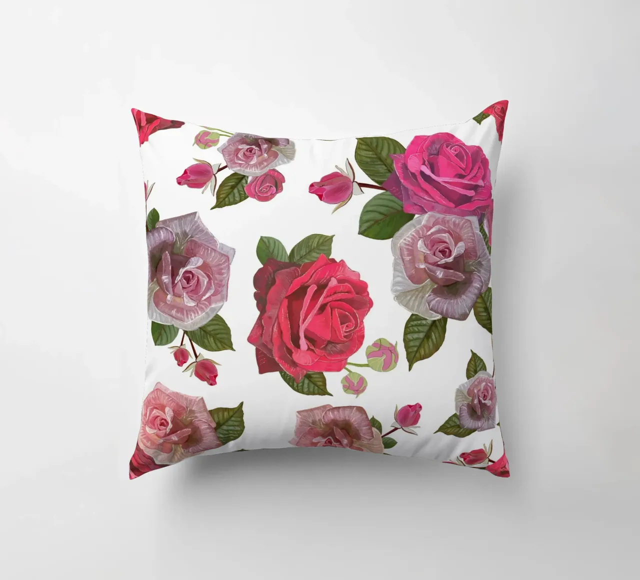 Modello di rose disegnate a mano cuscino da gulsengunel