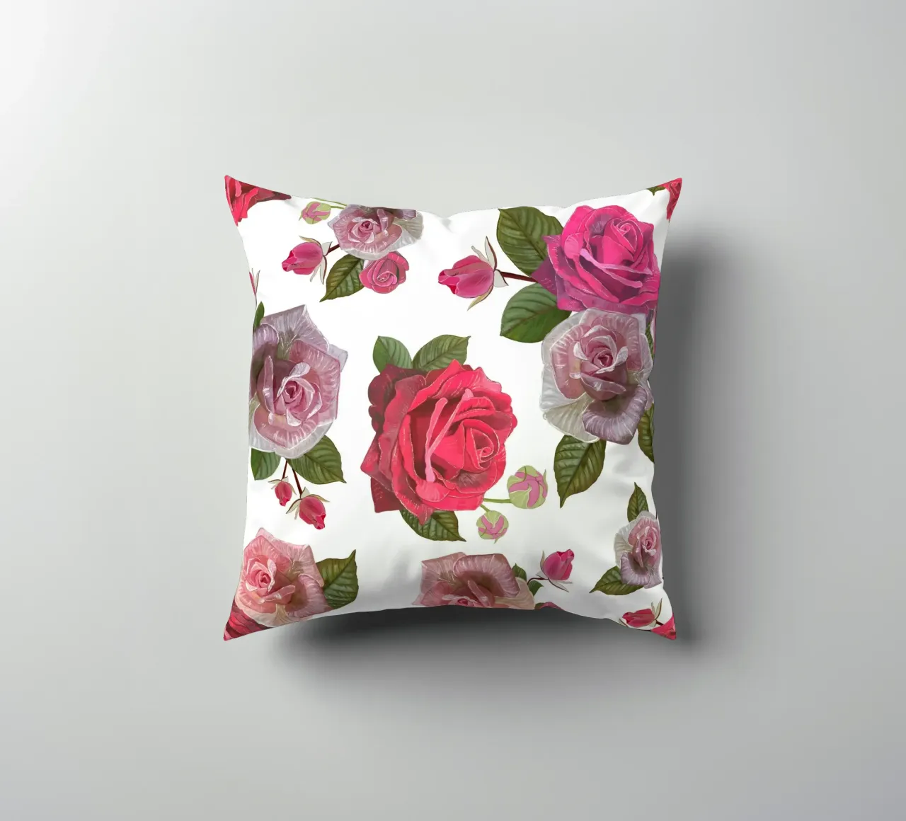 Modello di rose disegnate a mano cuscino da gulsengunel