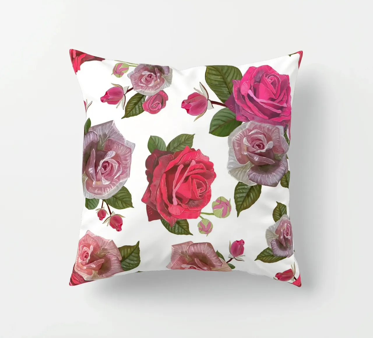 Modello di rose disegnate a mano cuscino da gulsengunel