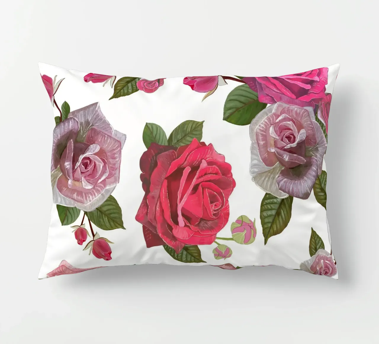 Modello di rose disegnate a mano cuscino da gulsengunel