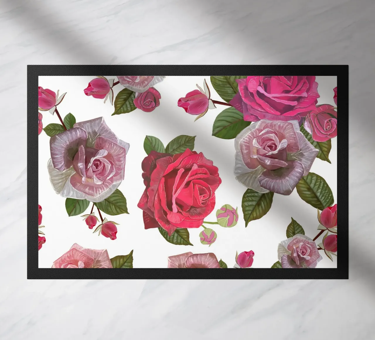 Modello di rose disegnate a mano zerbino da gulsengunel