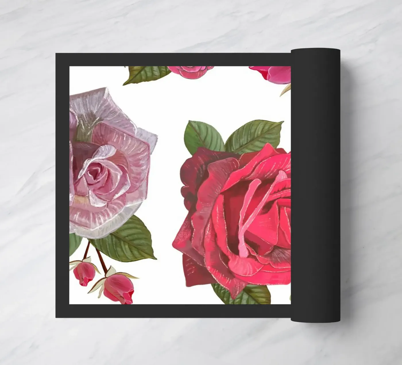 Hand drawn roses pattern doormat by gulsengunel