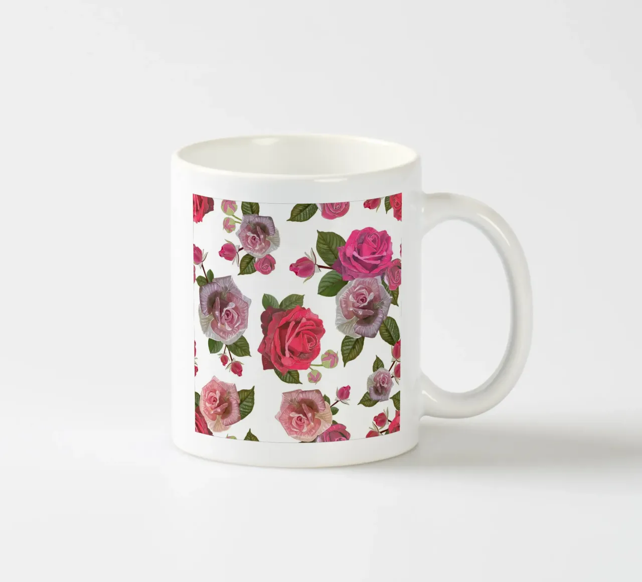 Modello di rose disegnate a mano tazza in ceramica da gulsengunel