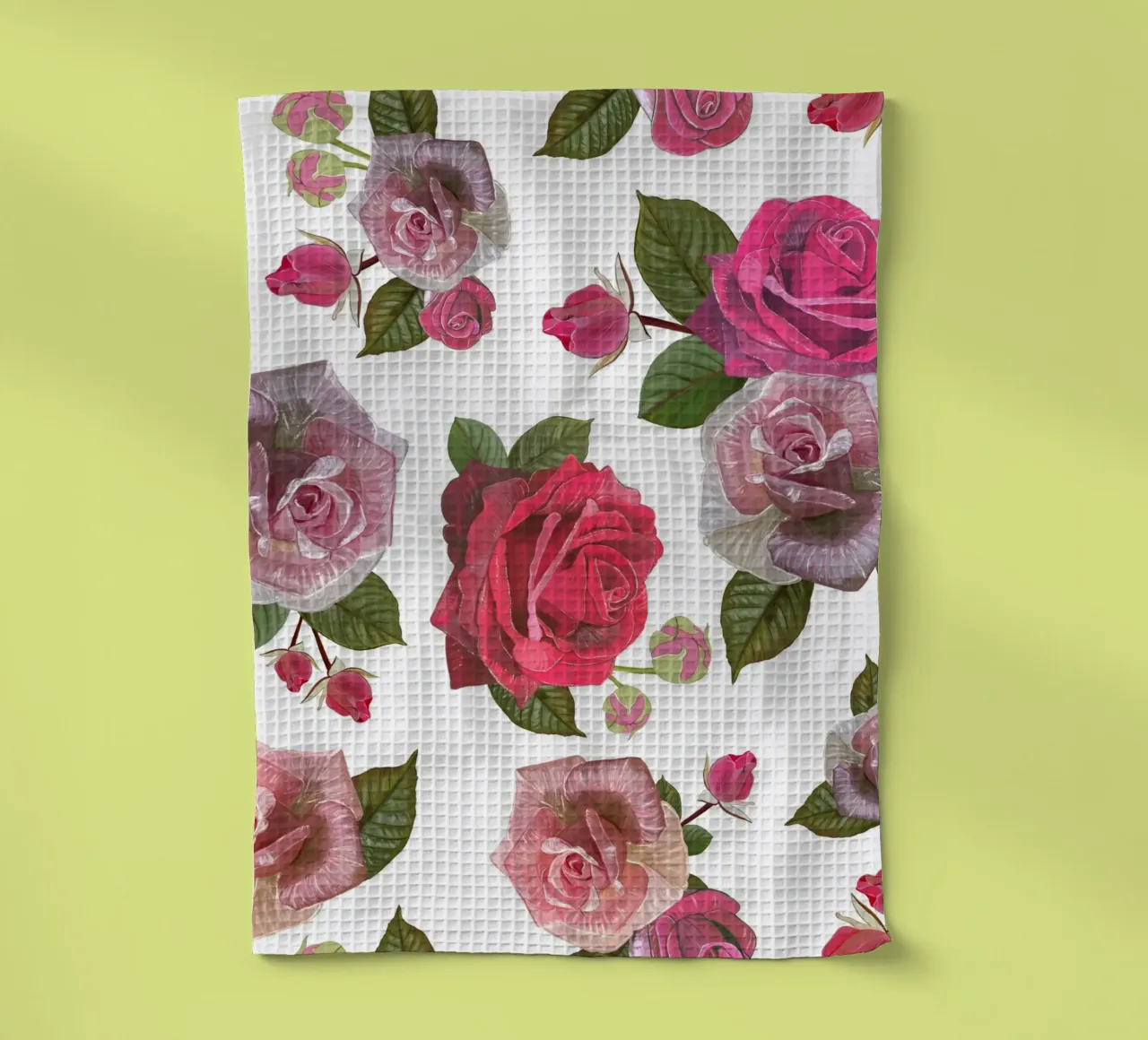 Modello di rose disegnate a mano canovaccio da cucina da gulsengunel