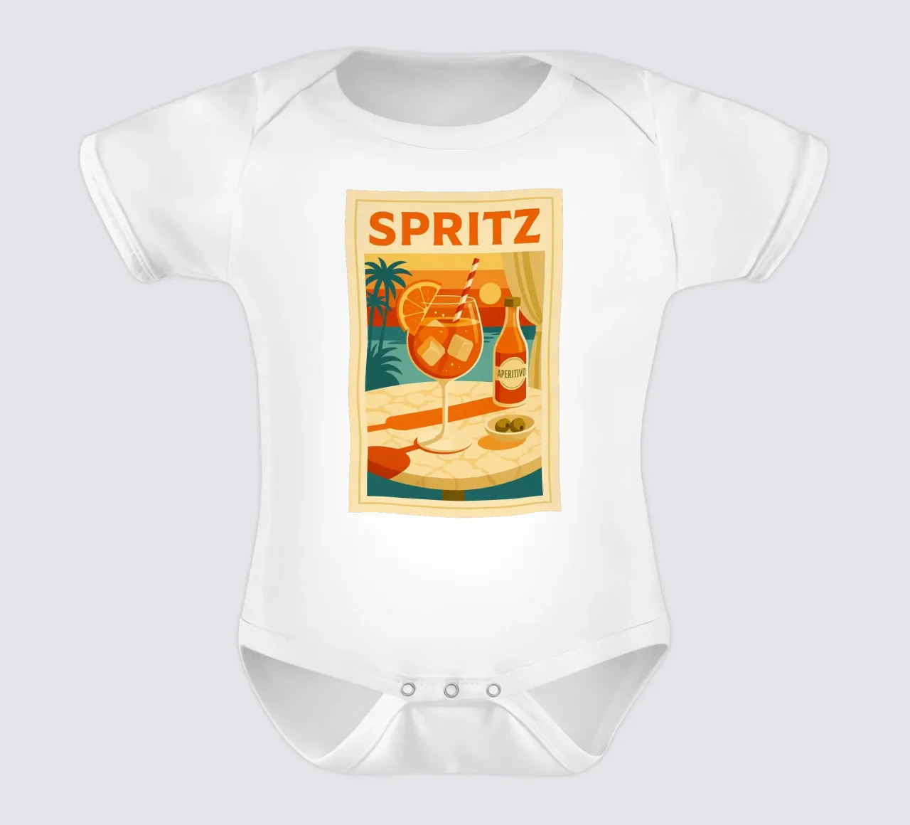 SPRITZ - Tramonto in un bicchiere body neonato maniche corte da Boissons - Affiches & posters - Retro
