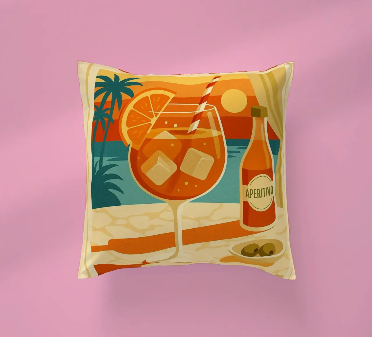 SPRITZ - Tramonto in un bicchiere cuscino da Boissons - Affiches & posters - Retro
