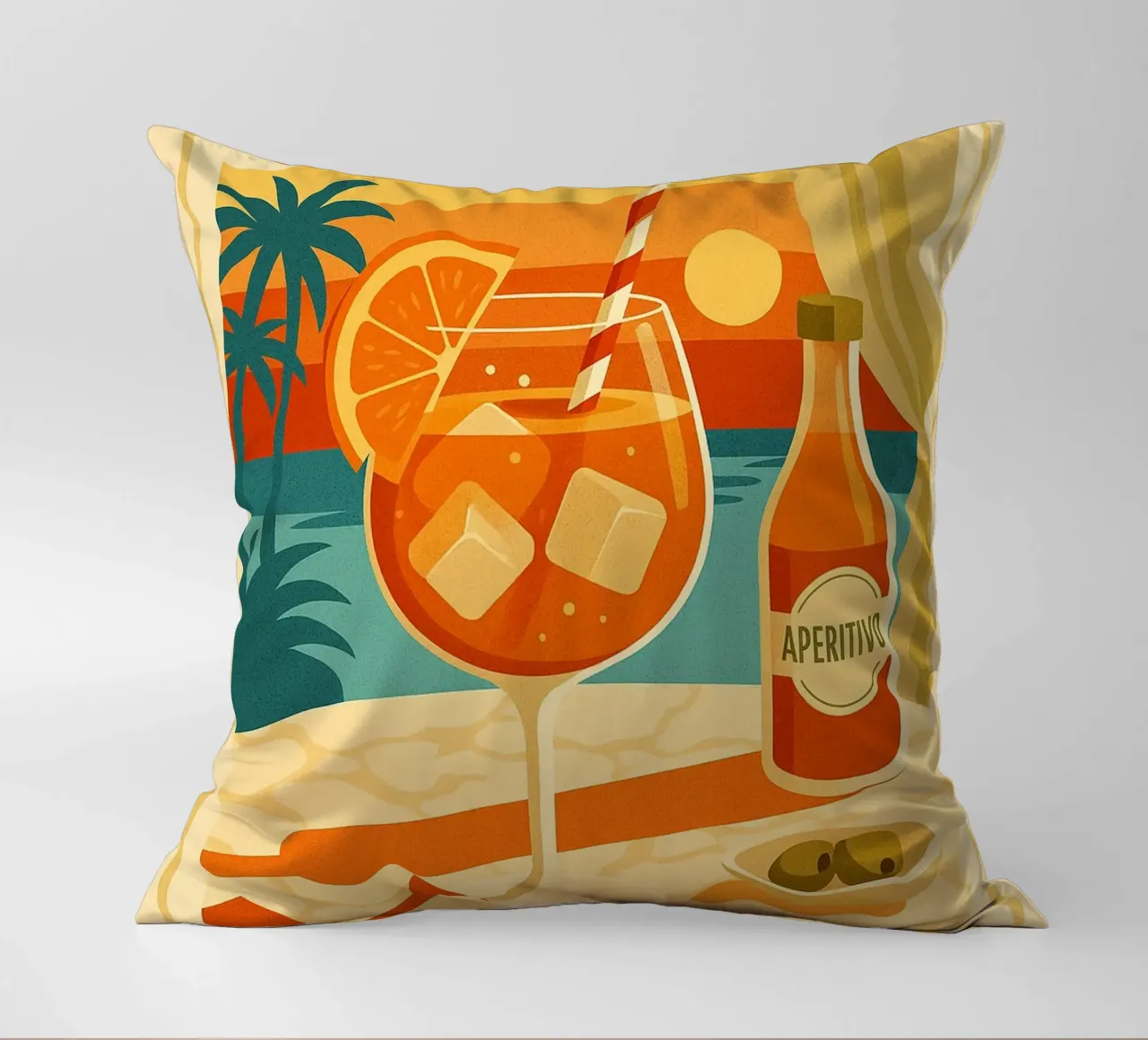 SPRITZ - Tramonto in un bicchiere cuscino da Boissons - Affiches & posters - Retro