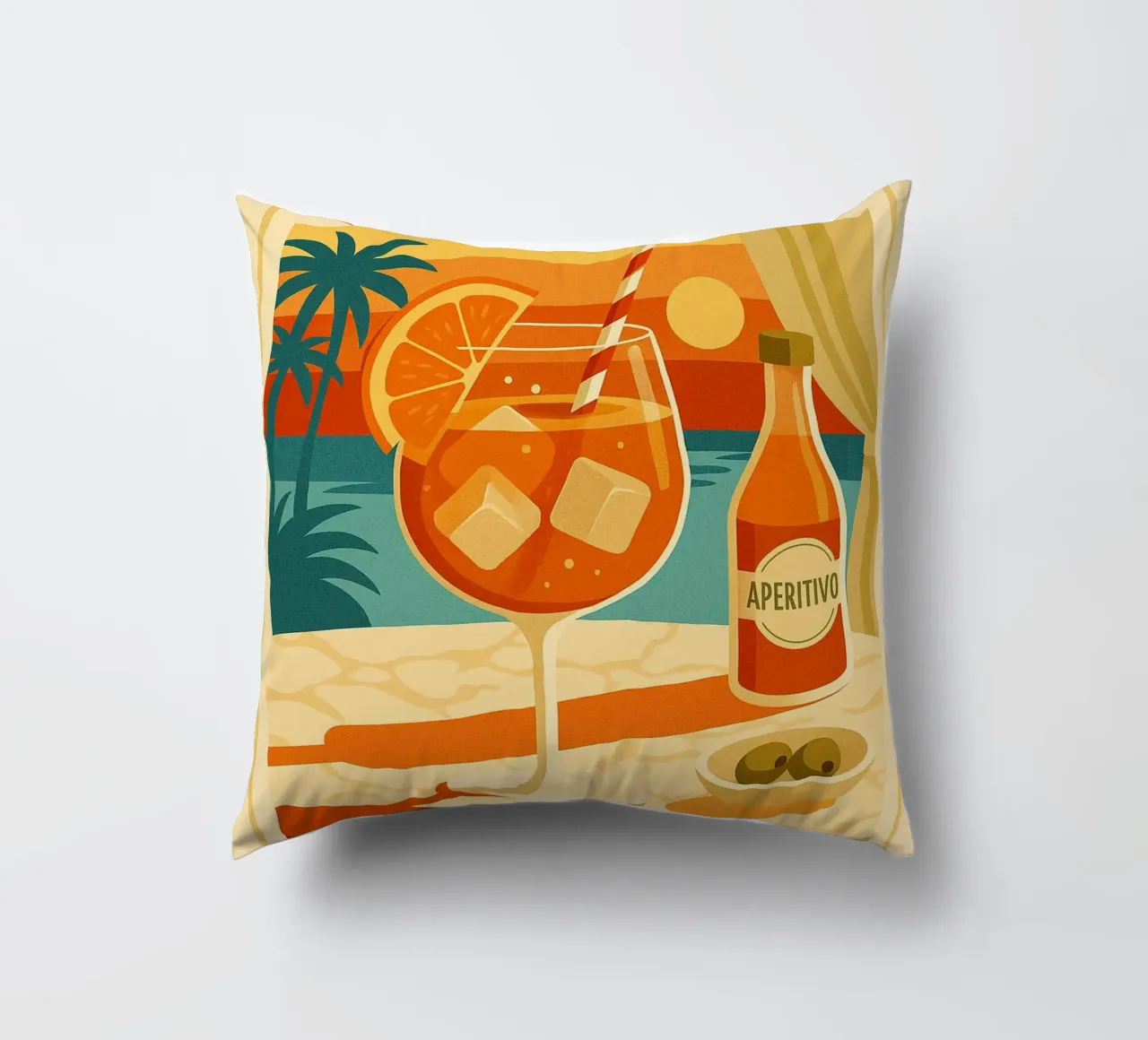 SPRITZ - Tramonto in un bicchiere cuscino da Boissons - Affiches & posters - Retro