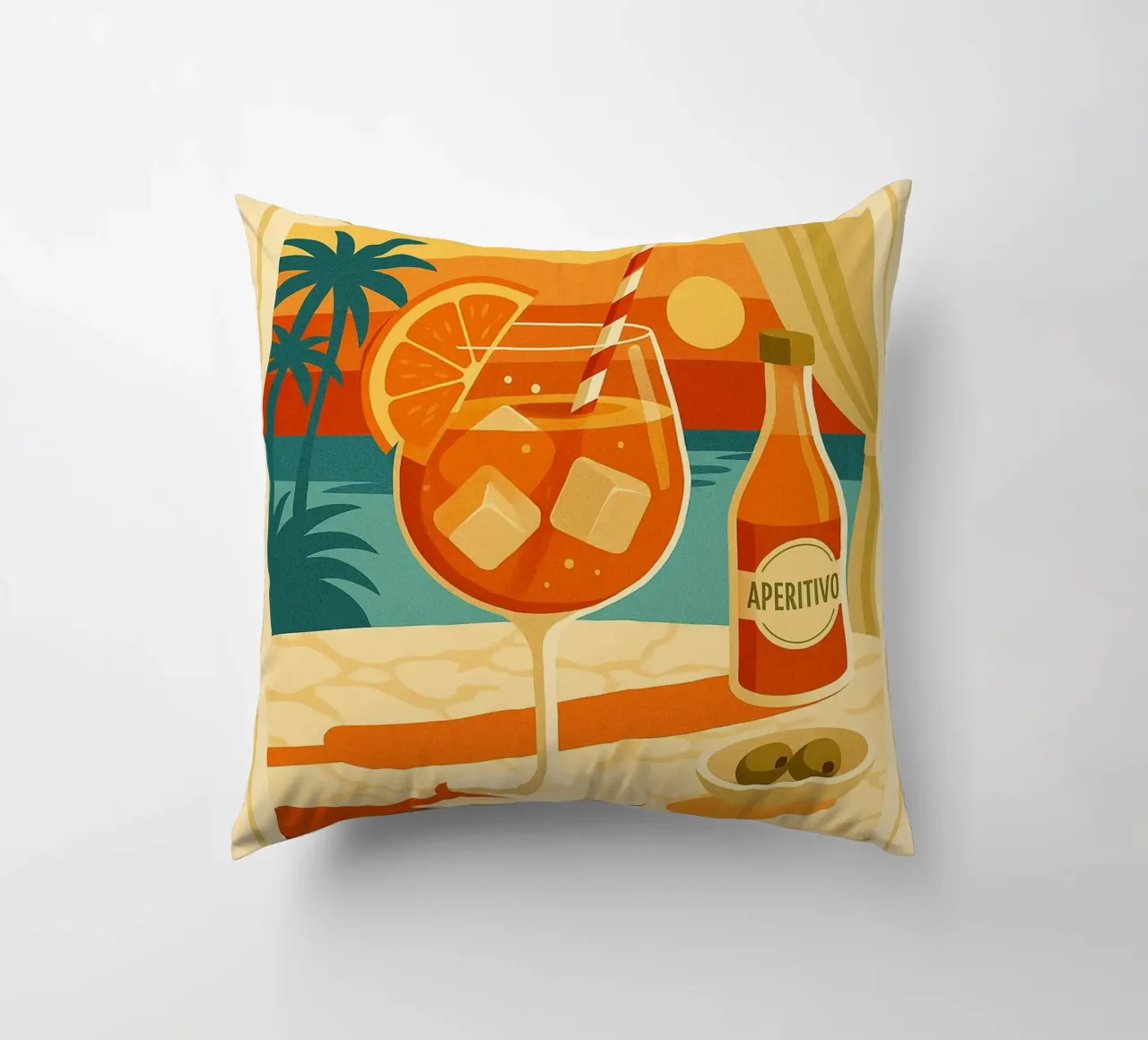 SPRITZ - Tramonto in un bicchiere cuscino da Boissons - Affiches & posters - Retro