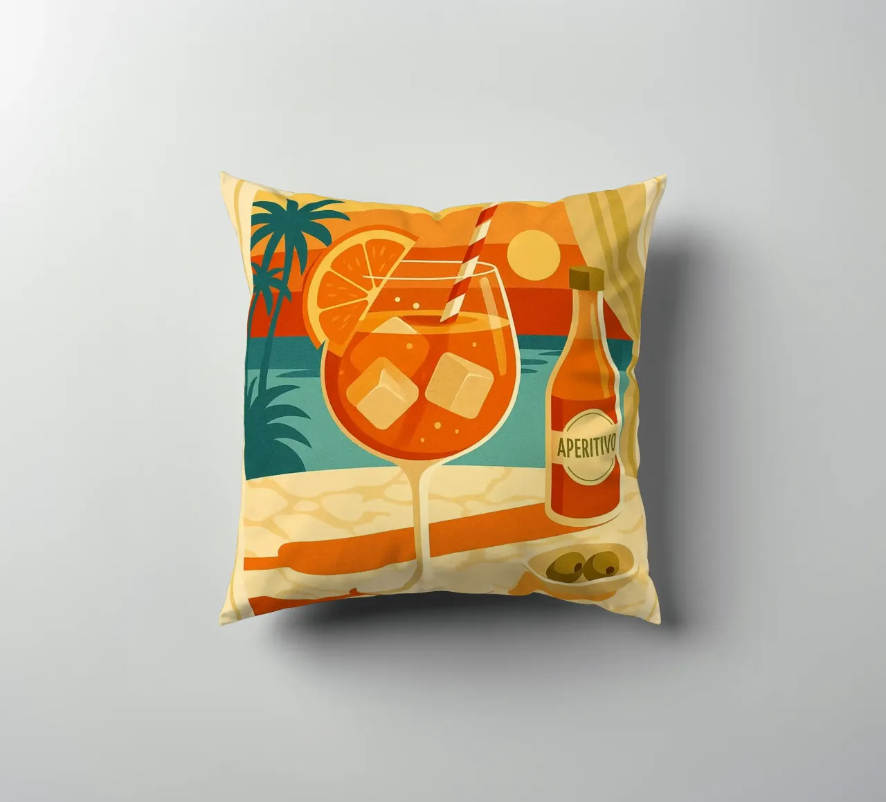 SPRITZ - Tramonto in un bicchiere cuscino da Boissons - Affiches & posters - Retro