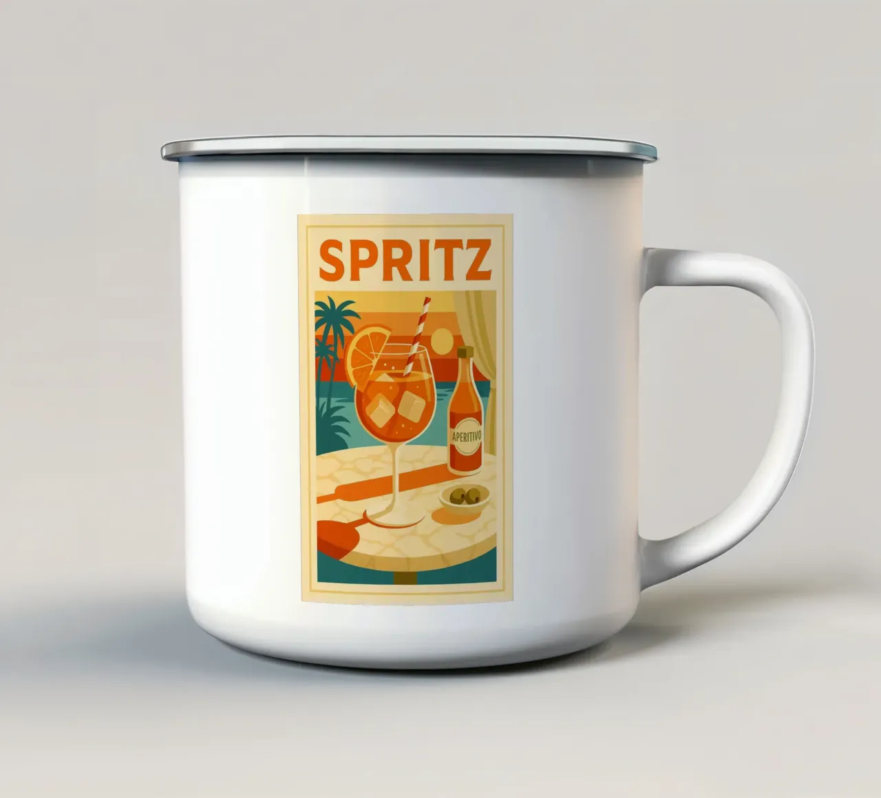 SPRITZ - Tramonto in un bicchiere tazza in smalto da Boissons - Affiches & posters - Retro