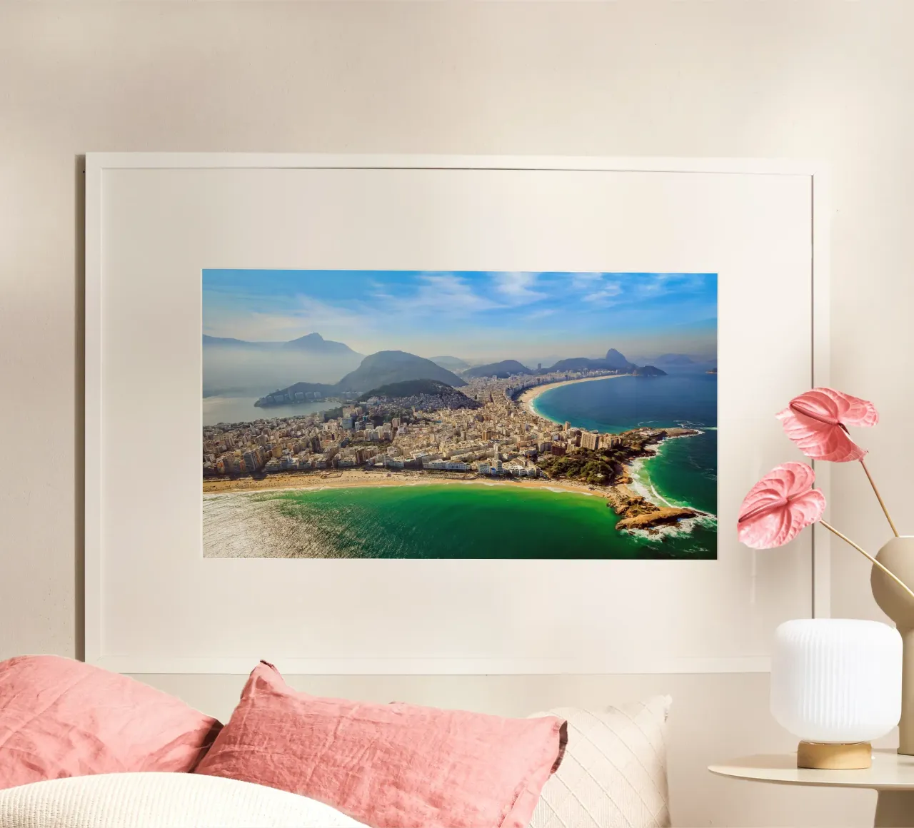 Aerial View of Copacabana Beach, Brazil hahnemühle by PhotoVibe Decor