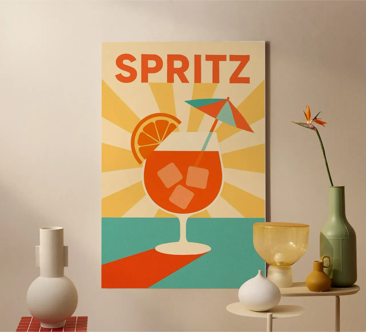 SPRITZ - A pop aperitif in the spotlight canvas with Floater frame by Boissons - Affiches & posters - Retro
