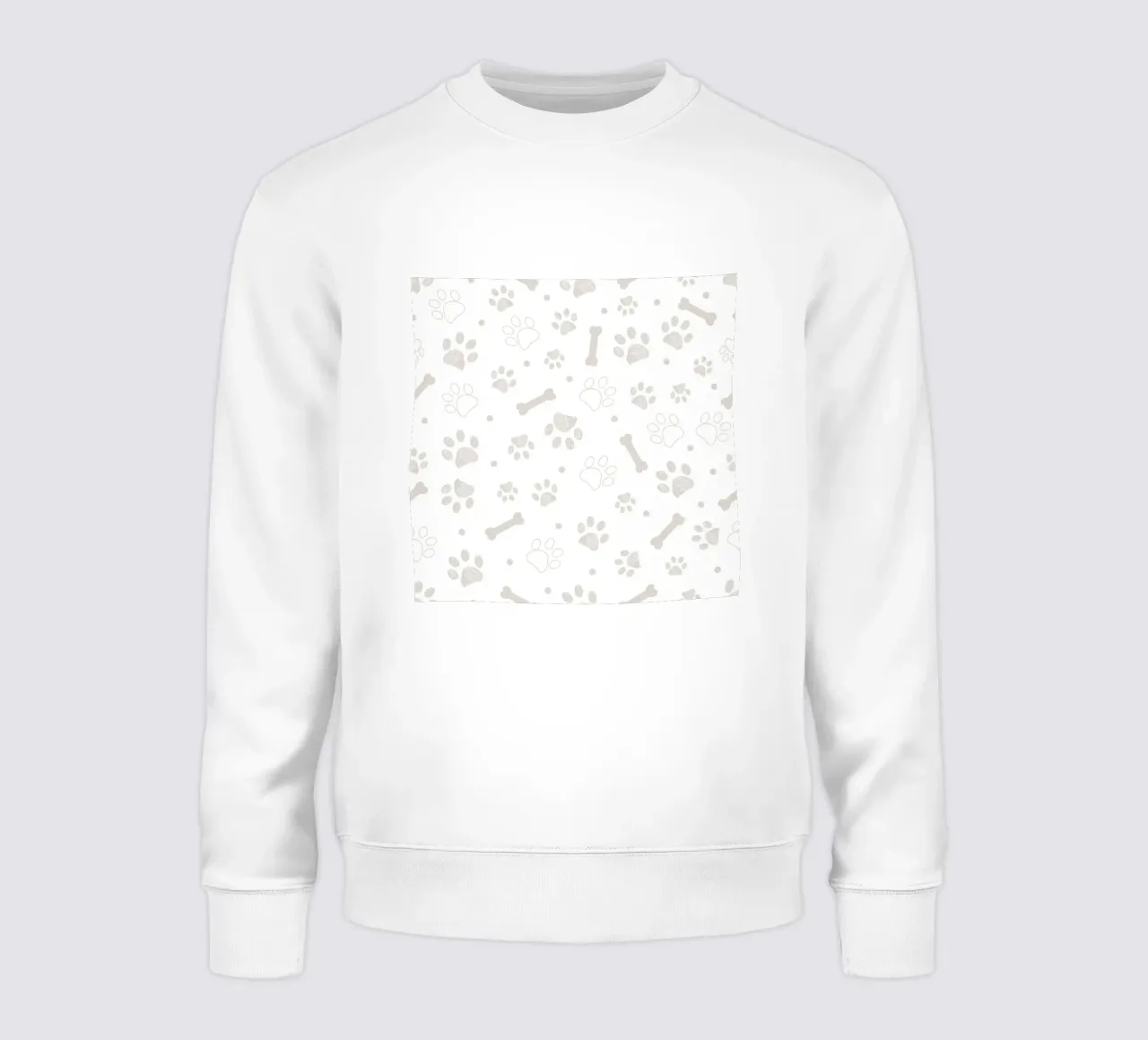 Grey paw and bones pattern sweatshirt by gulsengunel