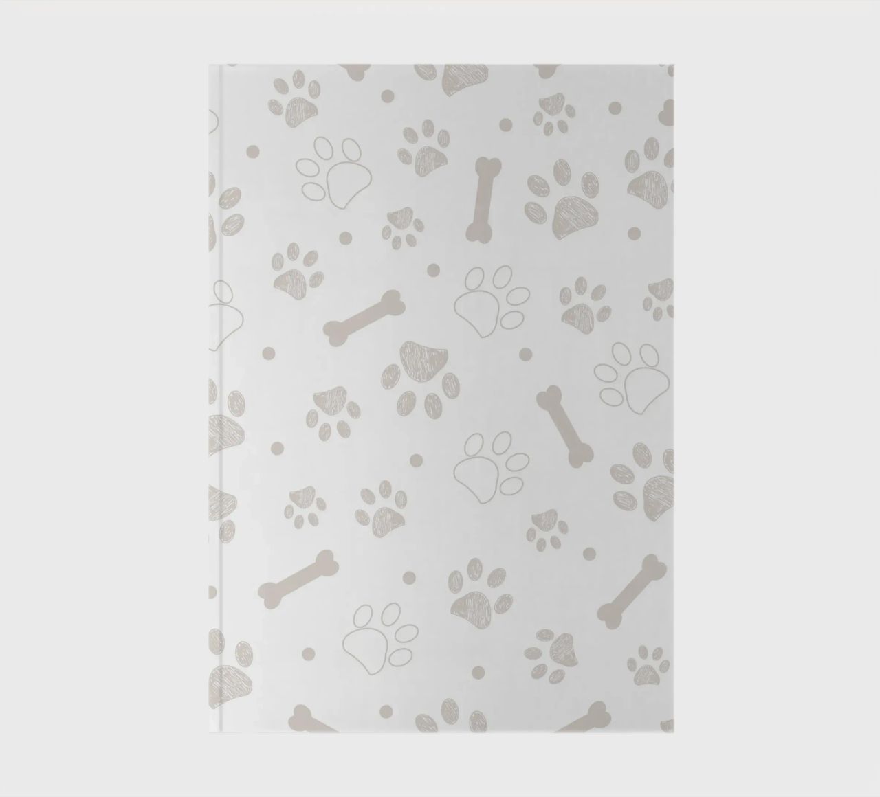 Grey paw and bones pattern notebook by gulsengunel