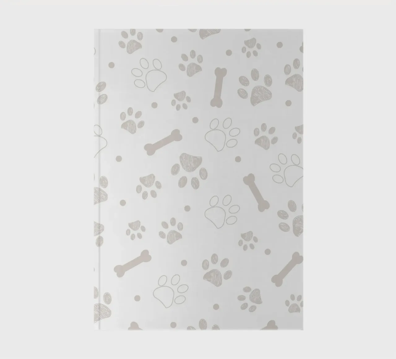 Grey paw and bones pattern notebook by gulsengunel
