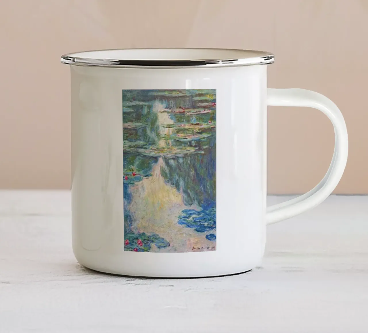 Le ninfee di Claude Monet tazza in smalto da Monet Art Prints