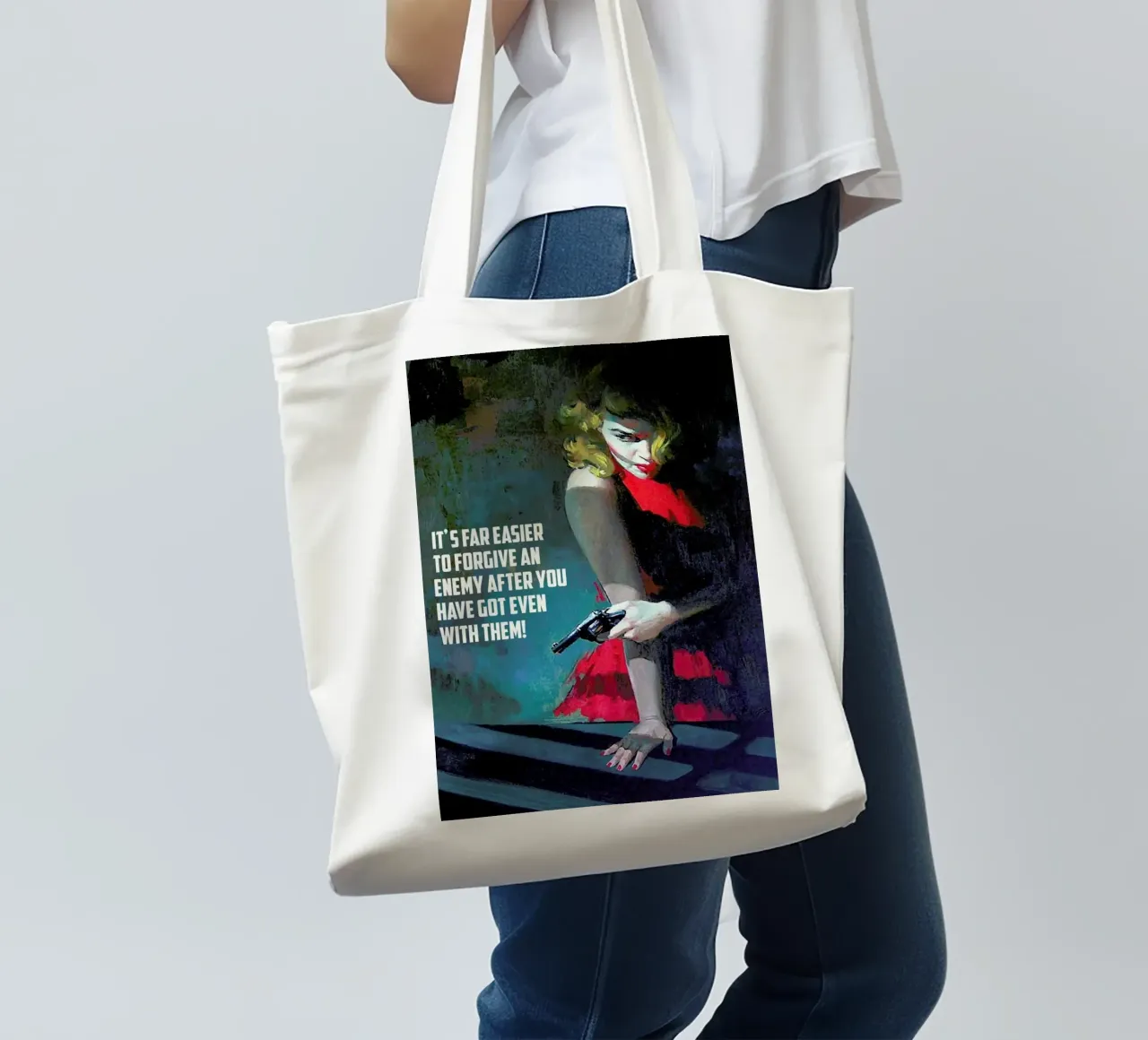It's Far Easier To Forgive borsa in juta da Gallery Print and Art Limited