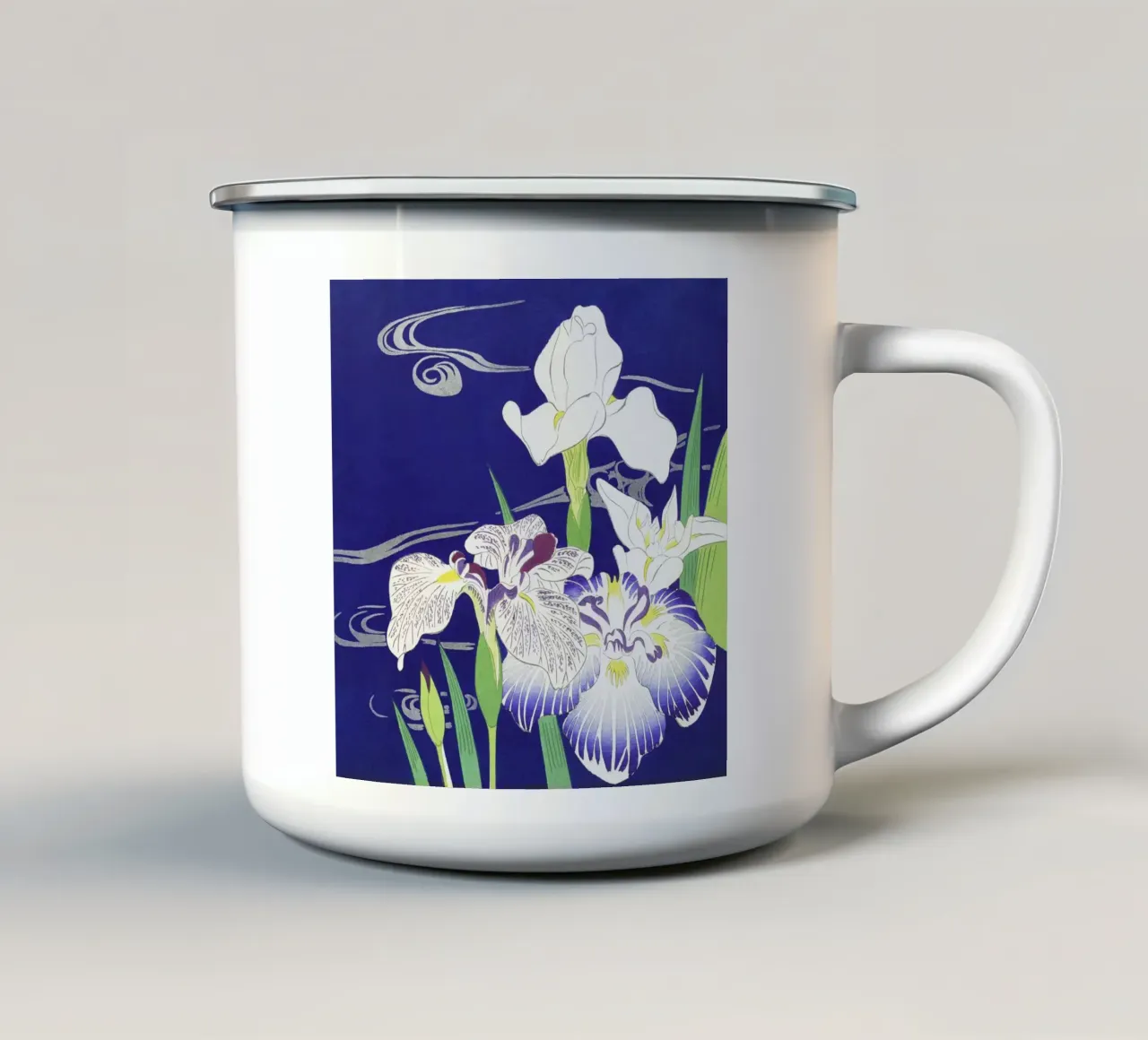 Iris di Kogyo Tsukioka (1890-1900) tazza in smalto da Venus Art