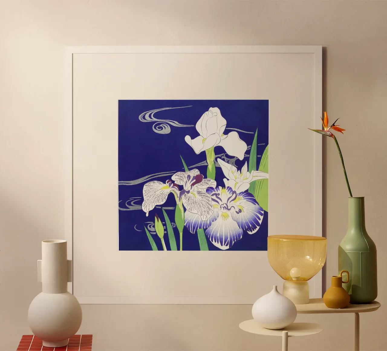Iris di Kogyo Tsukioka (1890-1900) poster con telaio in plastica da Venus Art