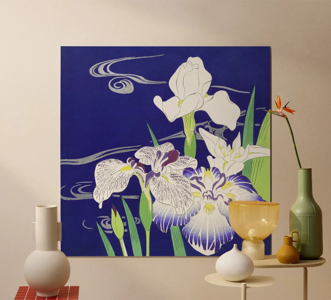 Iris di Kogyo Tsukioka (1890-1900) poster con telaio in plastica da Venus Art