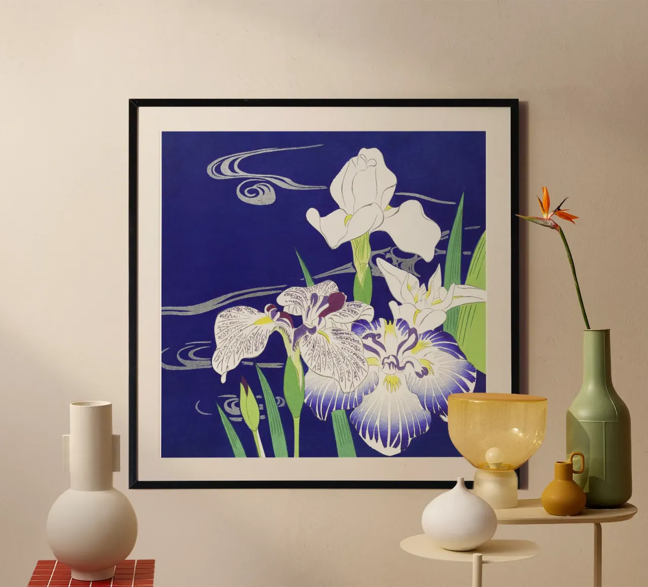 Iris di Kogyo Tsukioka (1890-1900) poster con telaio in plastica da Venus Art
