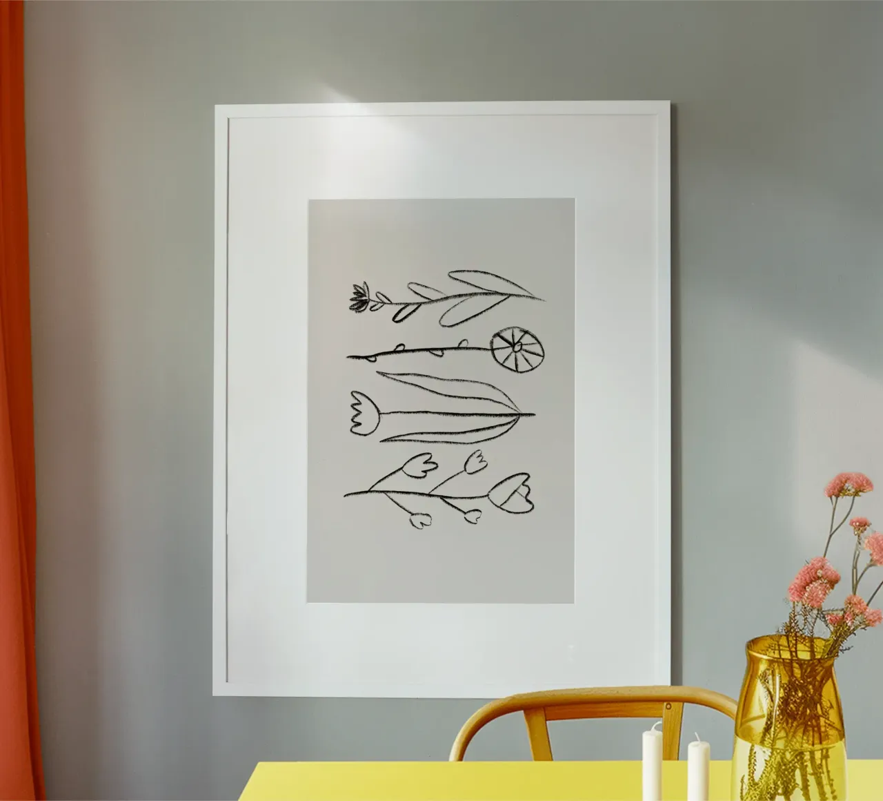 Dried Flowers poster con telaio in alluminio da Pure