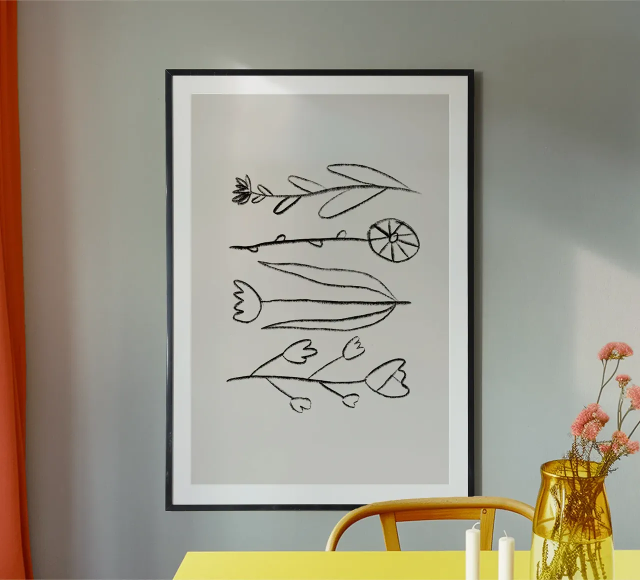 Dried Flowers poster con telaio in alluminio da Pure