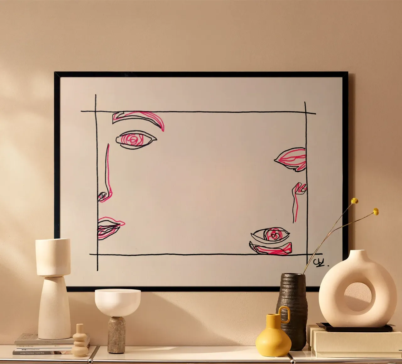 Backwards poster with plastic frame by Cohe studio